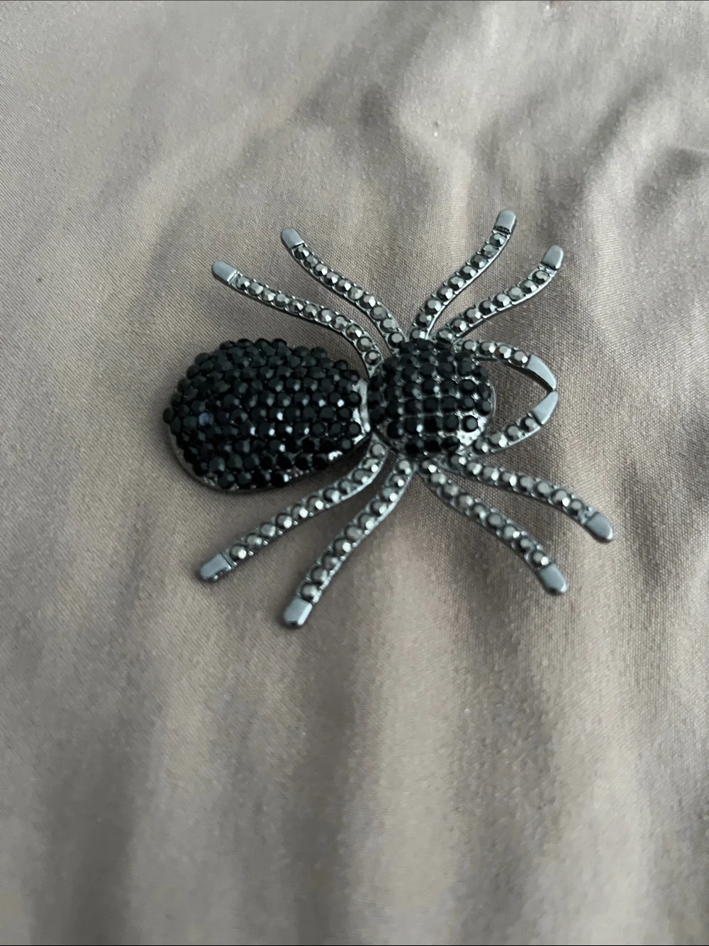 Black Crystal Spider hair Pin